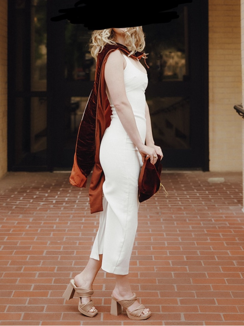 Zara Fitted Midi Dress White - Picture 5 of 9